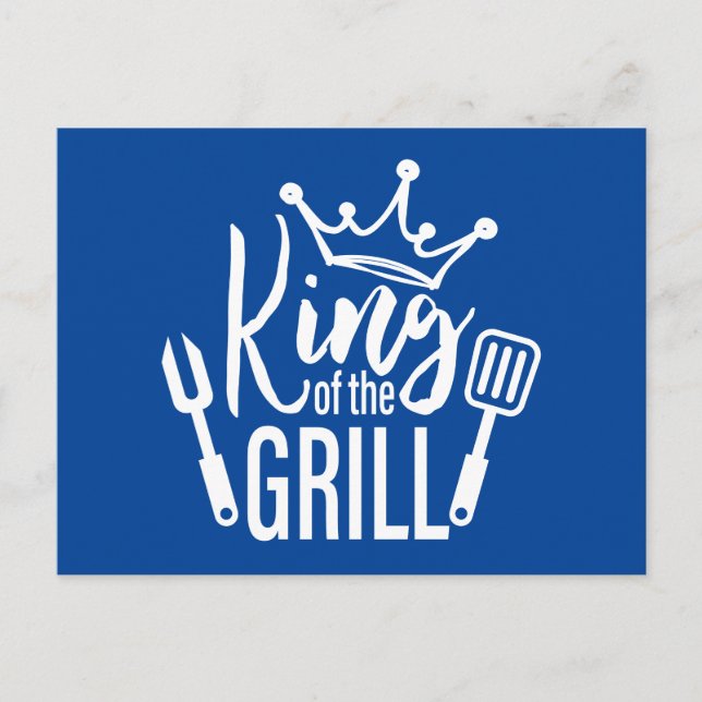 King of the Grill Typography Postcard (Front)
