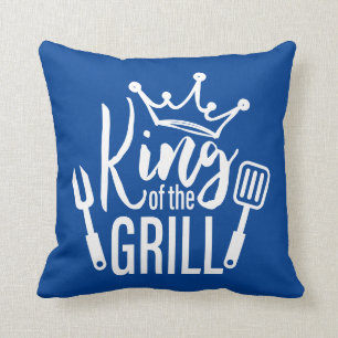 King of the Grill Typography Throw Pillow