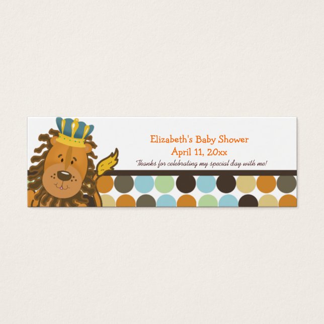 King of the Jungle Customized Favour Tag Card (Front)