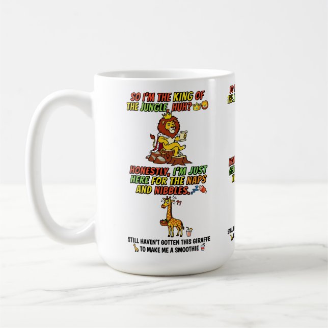 King Of The Jungle Lion Naps Funny Coffee Mug (Left)
