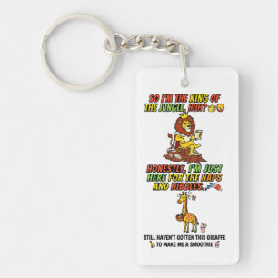 King Of The Jungle Lion Naps Funny Keychain