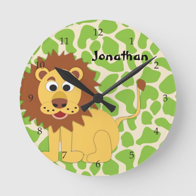 King of the Jungle/Lion Personalized Wall Clock (Front)