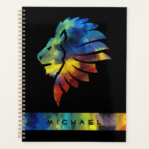 King of the jungle watercolor name monogram
