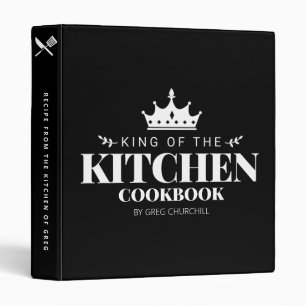 King of The Kitchen Black Cookbook Recipe Name Binder