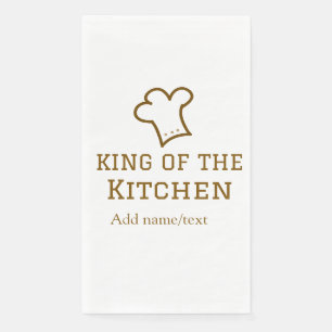 King of the kitchen brown chef cooking brown hat napkin