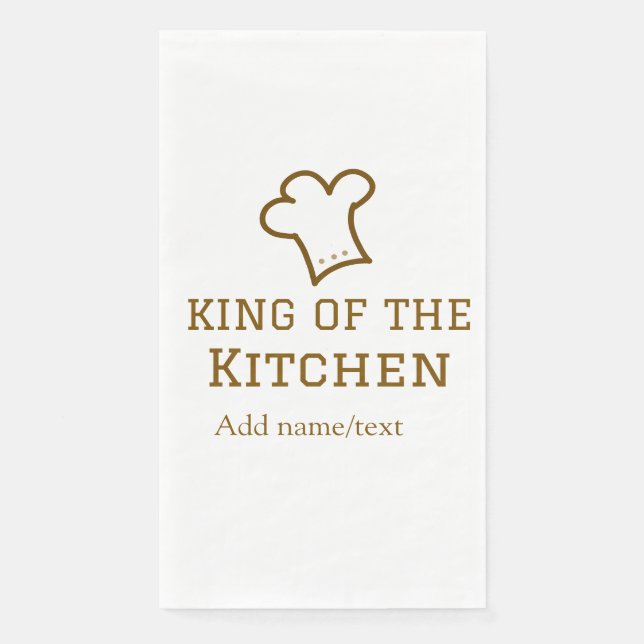 King of the kitchen brown chef cooking brown hat napkin (Front)
