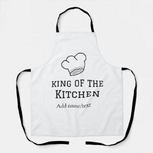 King of the kitchen chef cooking add name crown ha apron