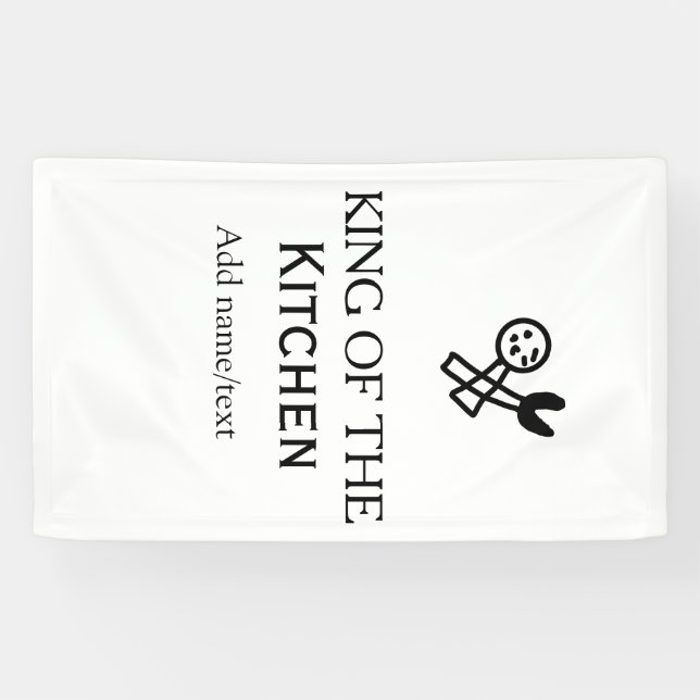King of the kitchen chef cooking add name crown ha banner (Horizontal)