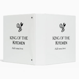 King of the kitchen chef cooking add name crown ha binder