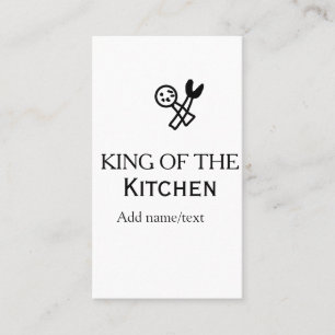 King of the kitchen chef cooking add name crown ha business card