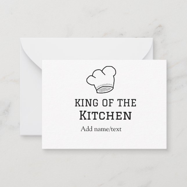 King of the kitchen chef cooking add name crown ha card (Front)