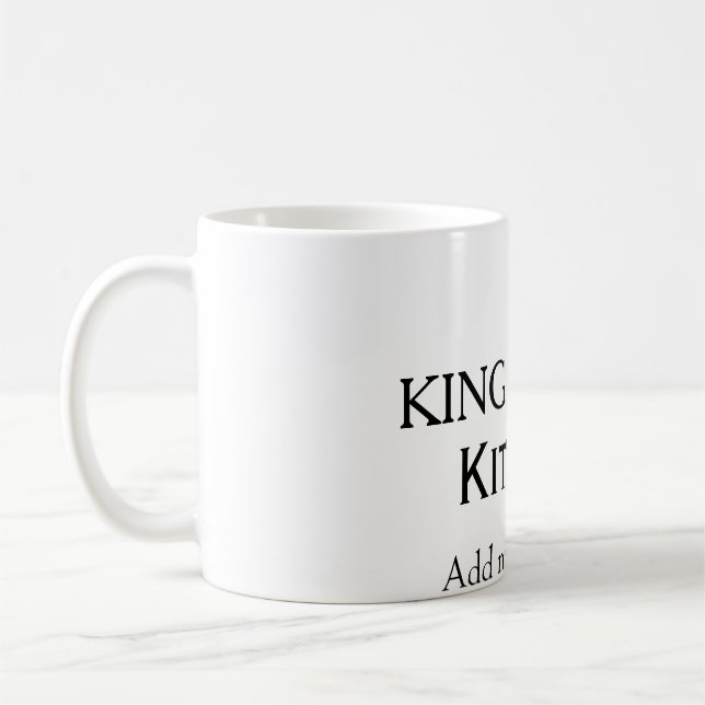 King of the kitchen chef cooking add name crown ha coffee mug (Left)