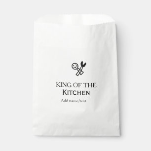 King of the kitchen chef cooking add name crown ha favour bag
