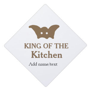 King of the kitchen chef cooking add name crown ha graduation cap topper