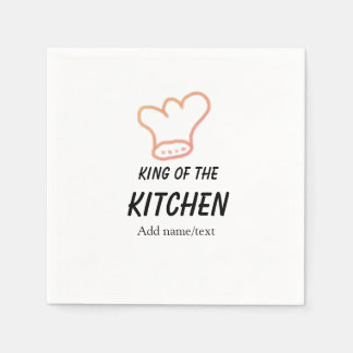 King of the kitchen chef cooking add name crown ha napkin