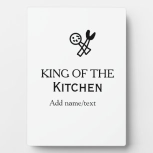 King of the kitchen chef cooking add name crown ha plaque