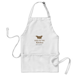 King of the kitchen chef cooking add name crown ha standard apron