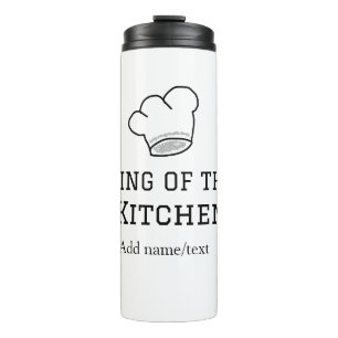 King of the kitchen chef cooking add name crown ha thermal tumbler
