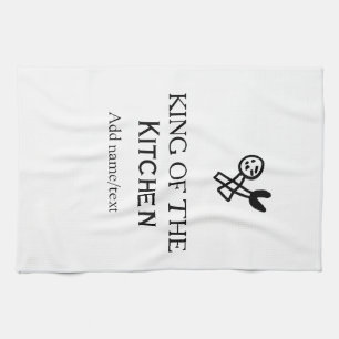 King of the kitchen chef cooking add name crown ha towel