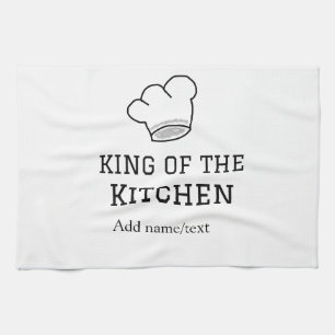 King of the kitchen chef cooking add name crown ha towel