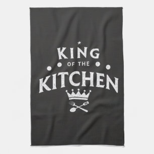 King of the Kitchen Crown – Funny Foodie Black Towel