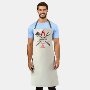 King of the Kitchen Customizable Warm Cream Apron