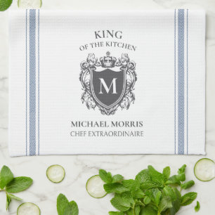 King of the Kitchen Customized Name Monogram Towel