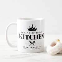 King of The Kitchen Elegant Foodie Men with Name