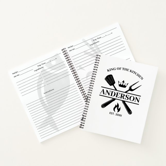  King of the Kitchen Personalized BBQ Recipes Notebook (Inside)