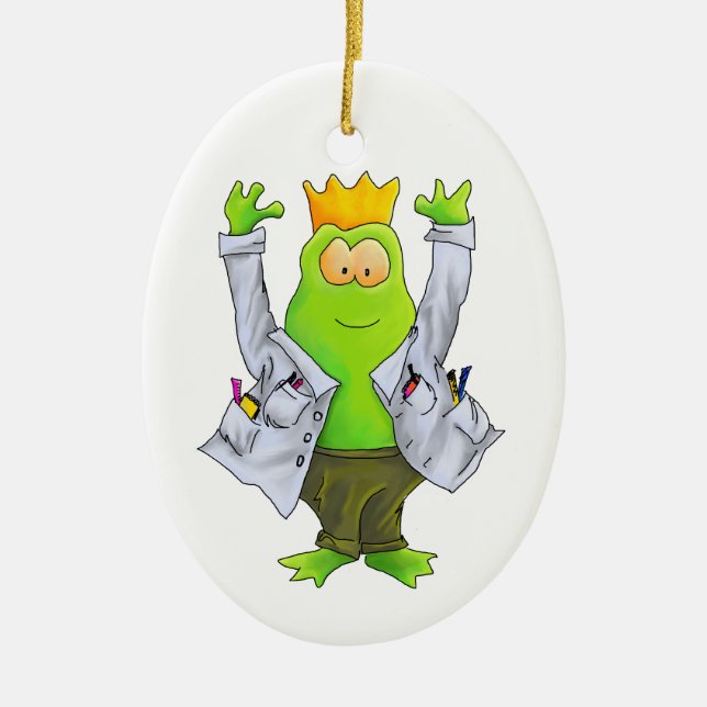 King of the Lab Frog Ornament (Front)