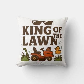 King of the Lawn – Dad Edition Throw Pillow