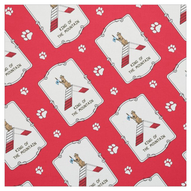 King of the Mountain Dog Agility Design Fabric (Swatch)