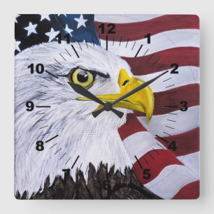 King of the Skies Painting by Alfred Fox Square Wall Clock