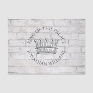 King of This Palace Crown Monogrammed Name Tissue Paper