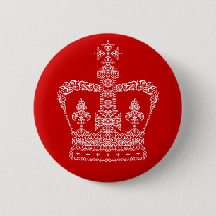 King or Queen Crown 2 Inch Round Button