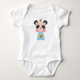 King Panda Baby Jersey Bodysuit