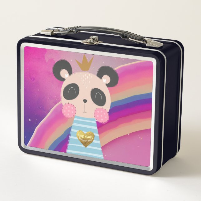 King Panda Metal  Lunchbox  (Front)