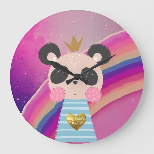 King Panda Round Acrylic Wall Clock (Front)