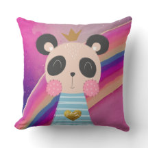 King Panda Throw Pillows