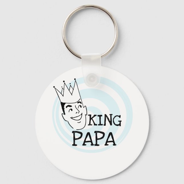 King Papa T-shirts and Gifts Keychain (Front)