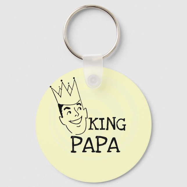 King Papa T-shirts and Gifts Keychain (Front)