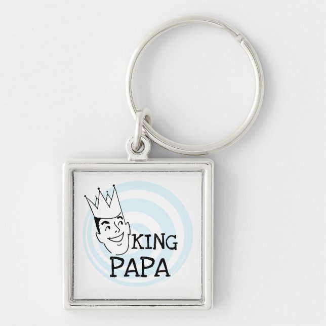 King Papa T-shirts and Gifts Keychain (Front)