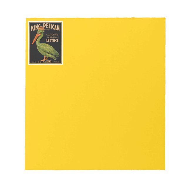 King Pelican Brand Lettuce Notepad (Front)