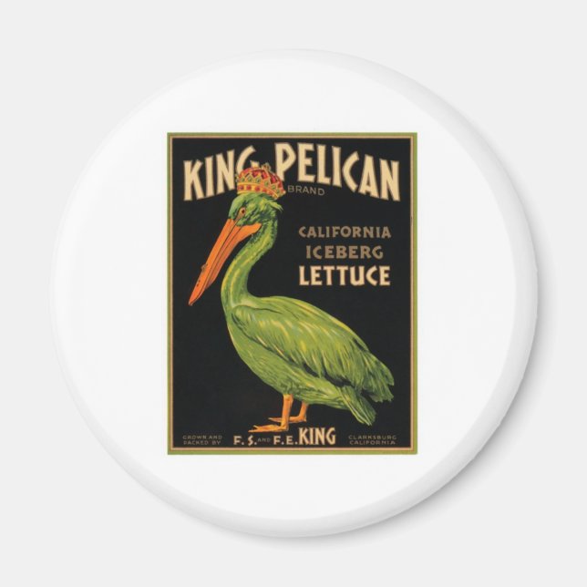 King Pelican Lettuce Magnet (Front)
