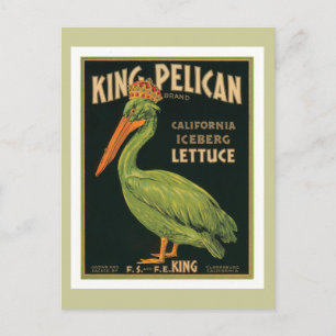 King Pelican Vintage Label Postcard