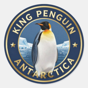 🐧 King Penguin Antarctica Polar Bird Classic Round Sticker