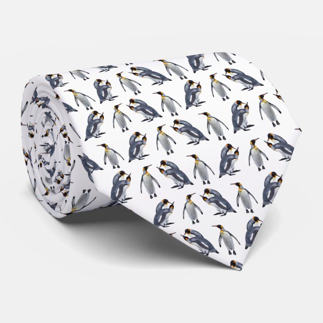 King Penguin Frenzy Tie (Choose Colour) (Rolled)