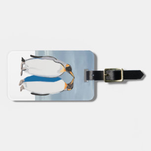 King Penguin Pair Kissing Luggage Tag
