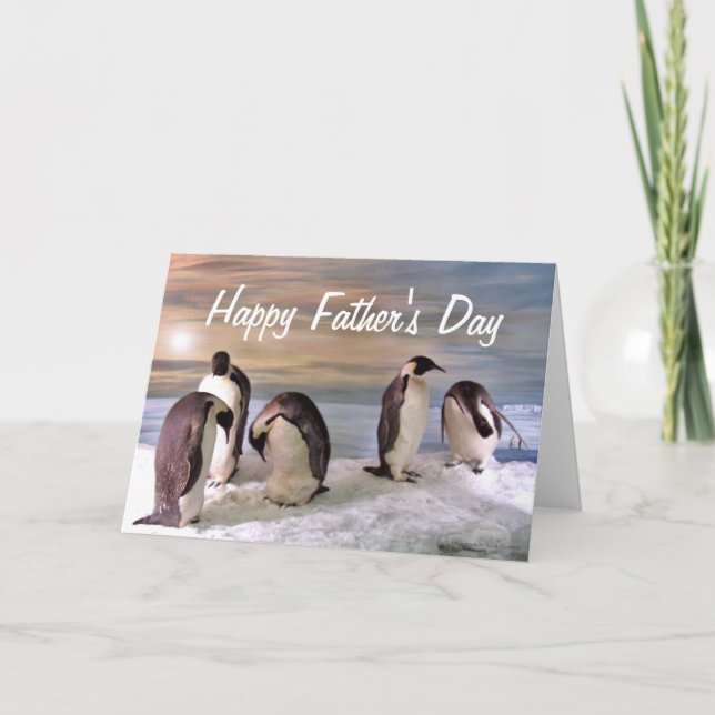 King penguins Happy Father's Day Card (Front)