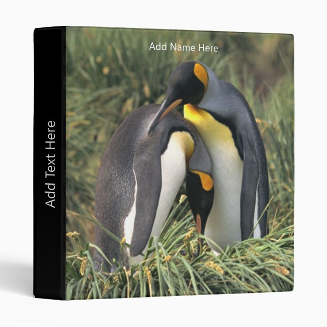 King penguins Lovers Personalized Custom Text Binder (Front/Spine)